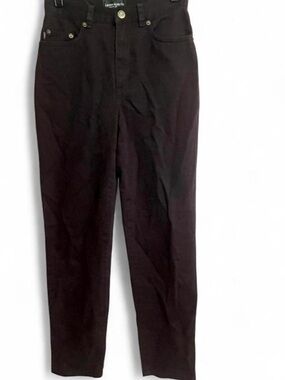 Vintage Lauren Jeans Co Ralph Lauren 2P High Rise Tapered Mom Pants Black 24
